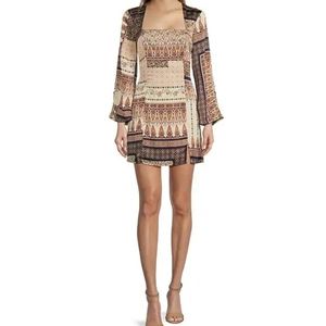 Boutique Lost + Wander Dress, Size Small, Beige/Multi